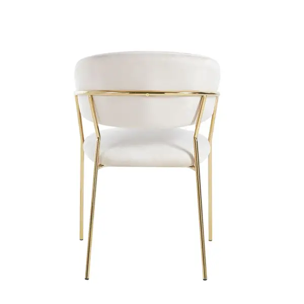 Krzesło tapicerowane beżowy nogi złoty K4-FX